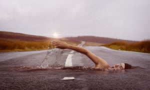 Swimmer on lane