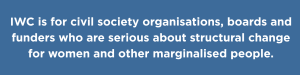 Banner highlighting that IWC is for civil society organisations